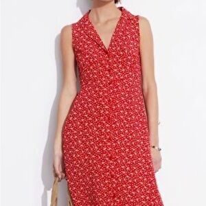 & Other Stories red floral midi dress